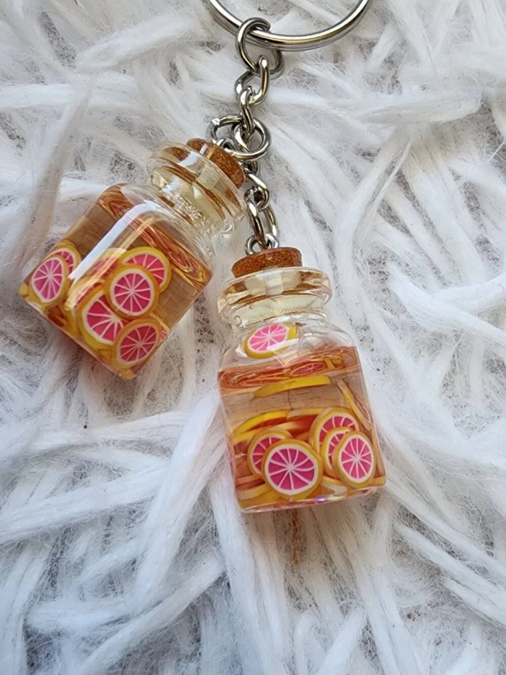 10/$10 - Mini Food Aesthetic Grapefruit in a Jar Keychain